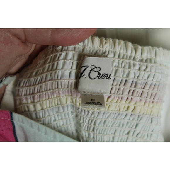 J Crew Candy Ribbons Stripe Tiered Midi Dress Seersucker Size 0 - Picture 4 of 7